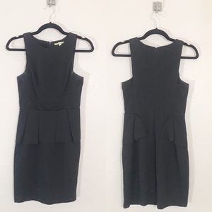 Gianni Bini Black Textured Fitted Peplum Dress S